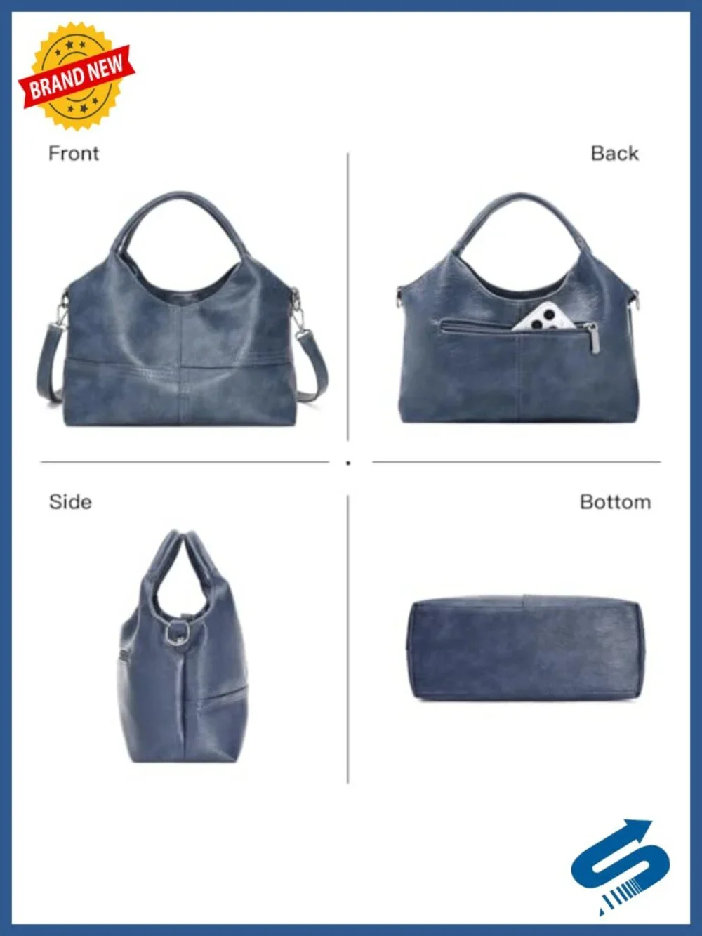 Medium Soft Faux Leather Hobo Handbag Crossbody Satchel Tote for Work Travel